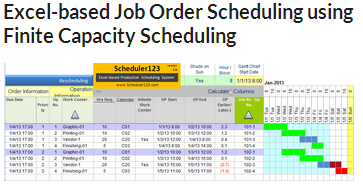 production scheduling excel