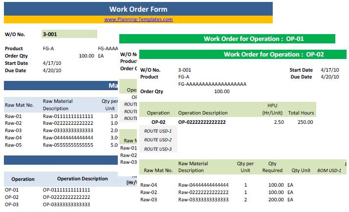 Work Order Template Excel from www.planning-templates.com
